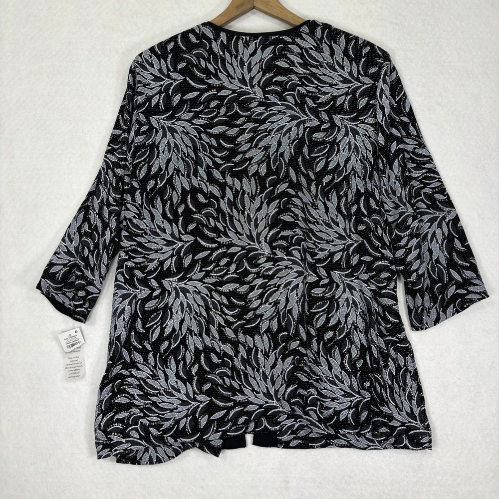 Alex Evenings Metallic Leaf Jacket Womens 2X Open Front Formal NWT - Picture 3 of 12